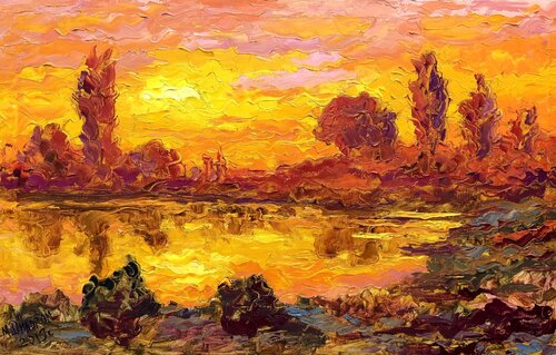Warm Sunset von Dilorom Mamedova, Malerei kaufen auf Select