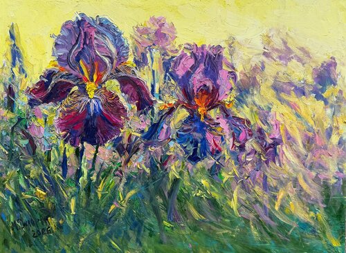 Symphony of Irises by Dilorom Mamedova, Painting for Sale on Select