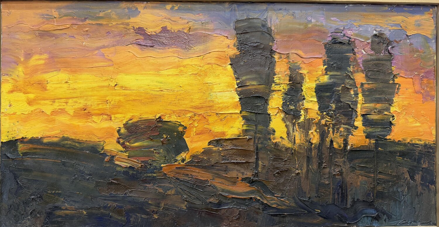 Hot Sunset: Energy of the Fading Day Dilorom Mamedova Original painting for sale