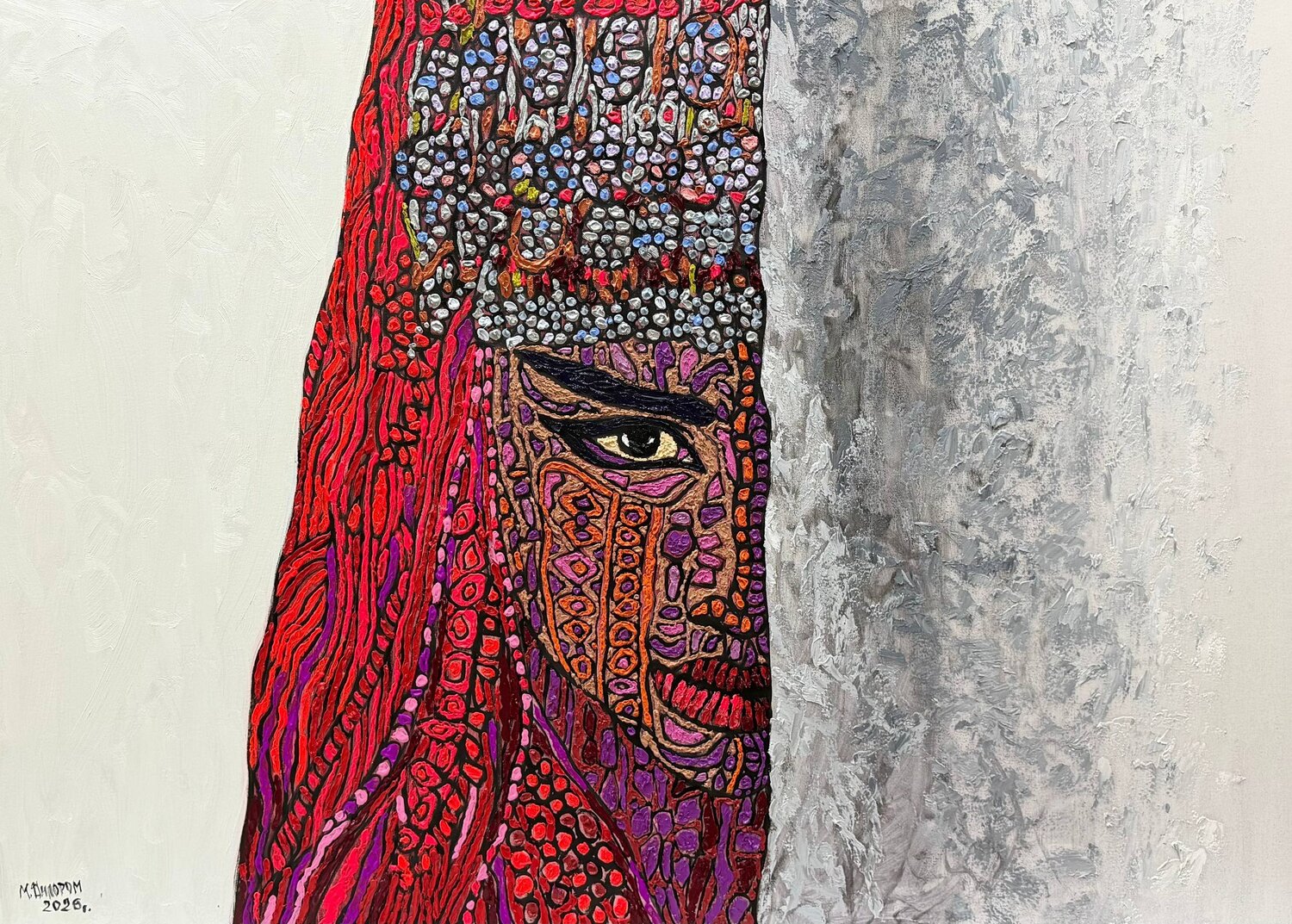 Woman of Fire | 3 D Impasto by Dilorom Mamedova Dilorom Mamedova Original painting for sale