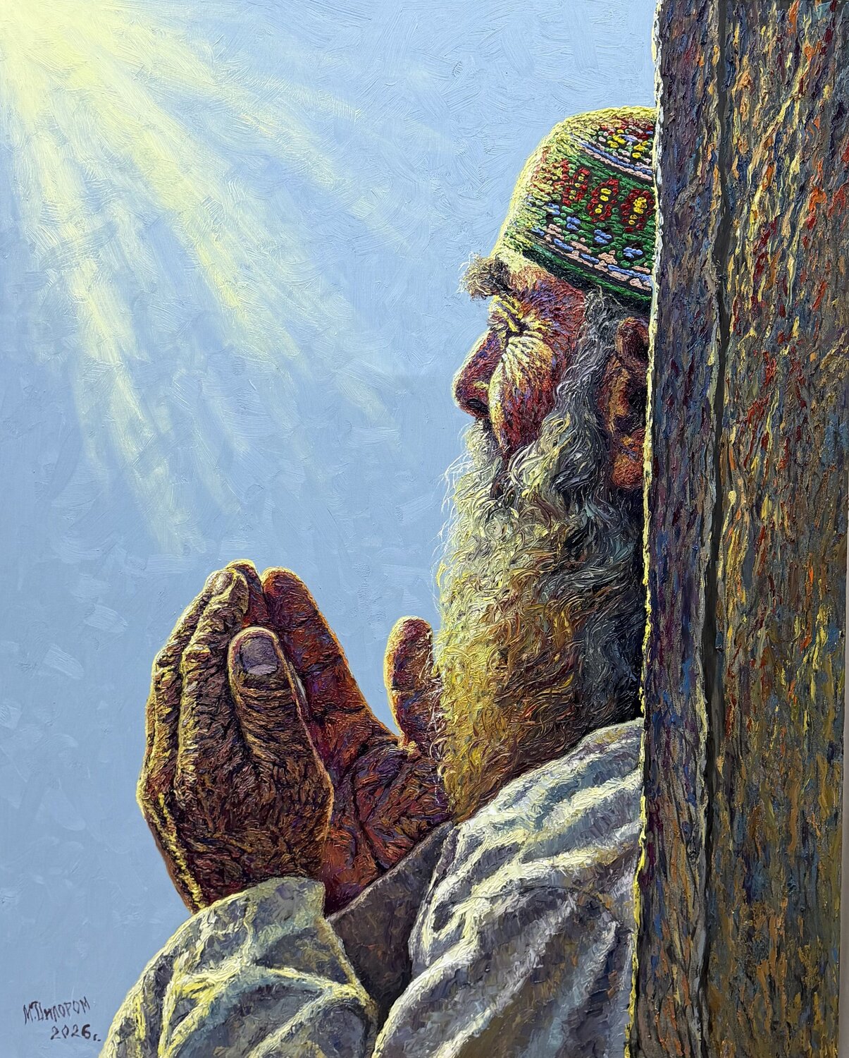Portrait: Prayer for Peace | Dilorom Mamedova Dilorom Mamedova Original painting for sale
