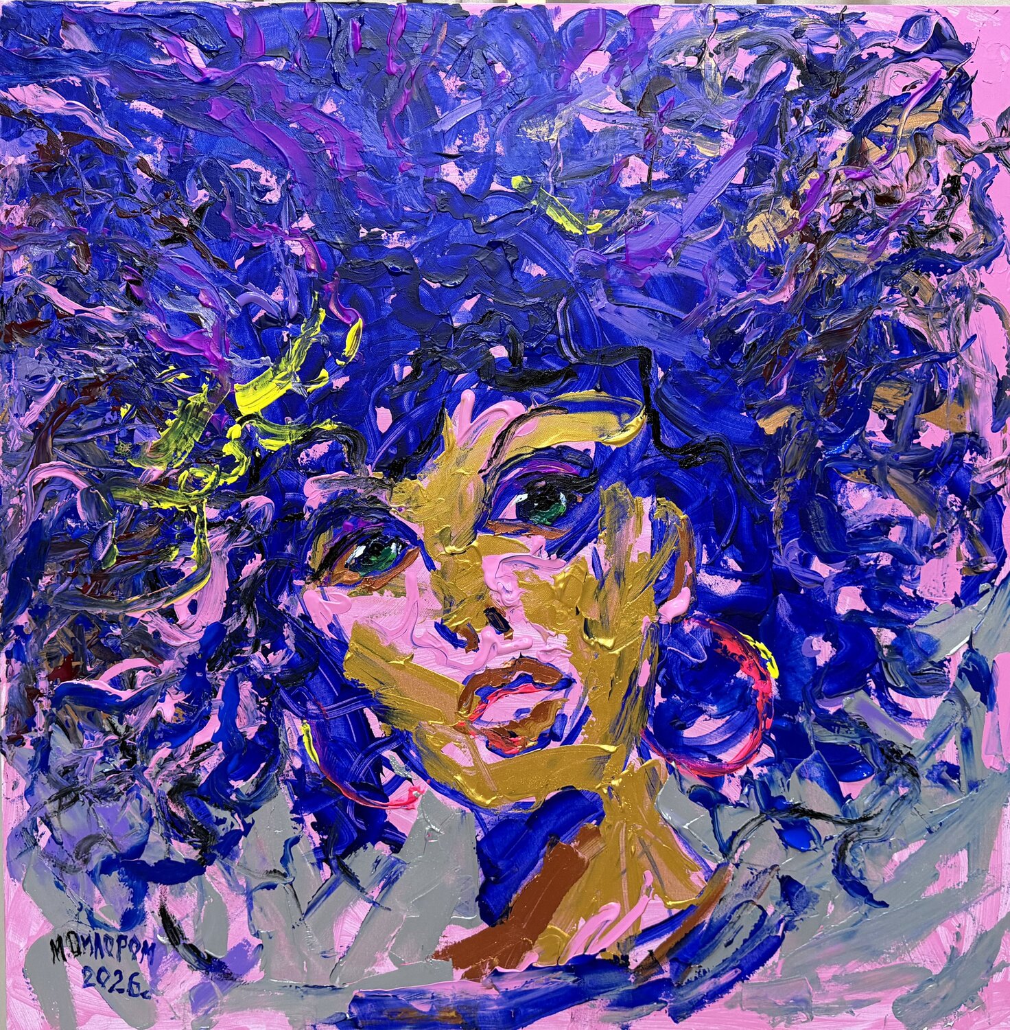 Galaxy Woman: The Universe Within Dilorom Mamedova Original painting for sale