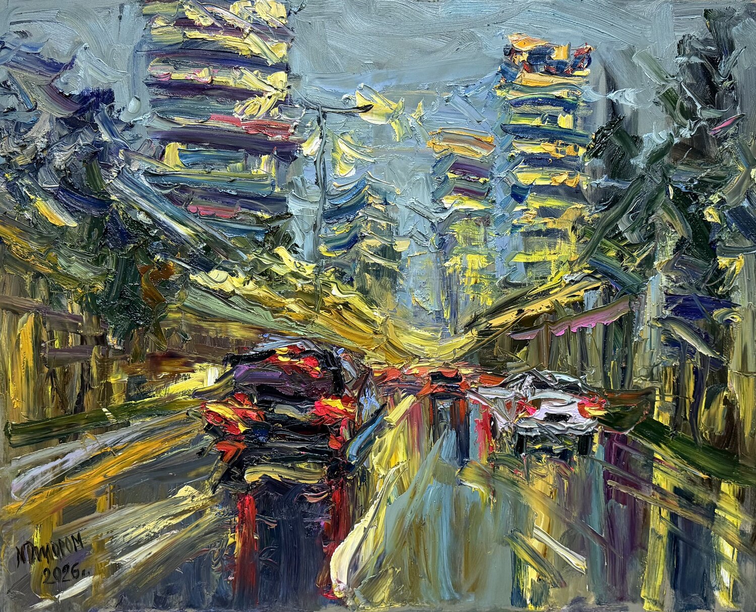 The Pulse of the City Dilorom Mamedova Original painting for sale