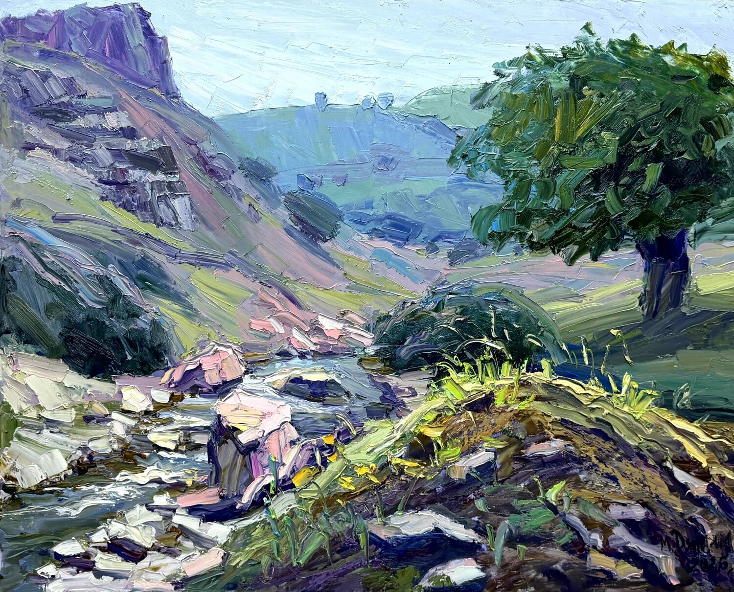Lavender Cliffs Dilorom Mamedova Original painting for sale