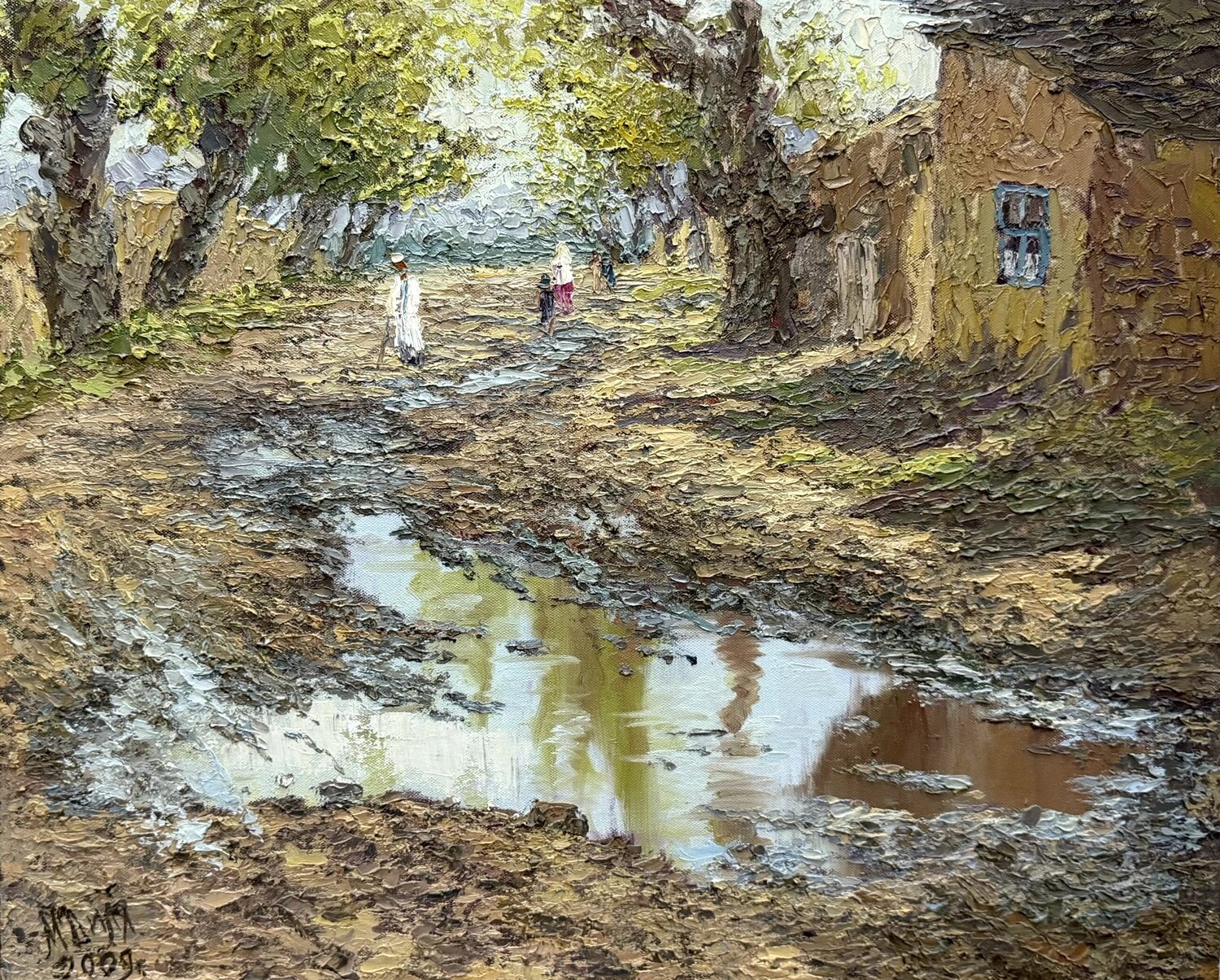 The puddle Dilorom Mamedova Original painting for sale