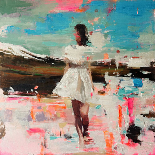 The White Interval by Carlos Milanés, Painting for Sale on Select