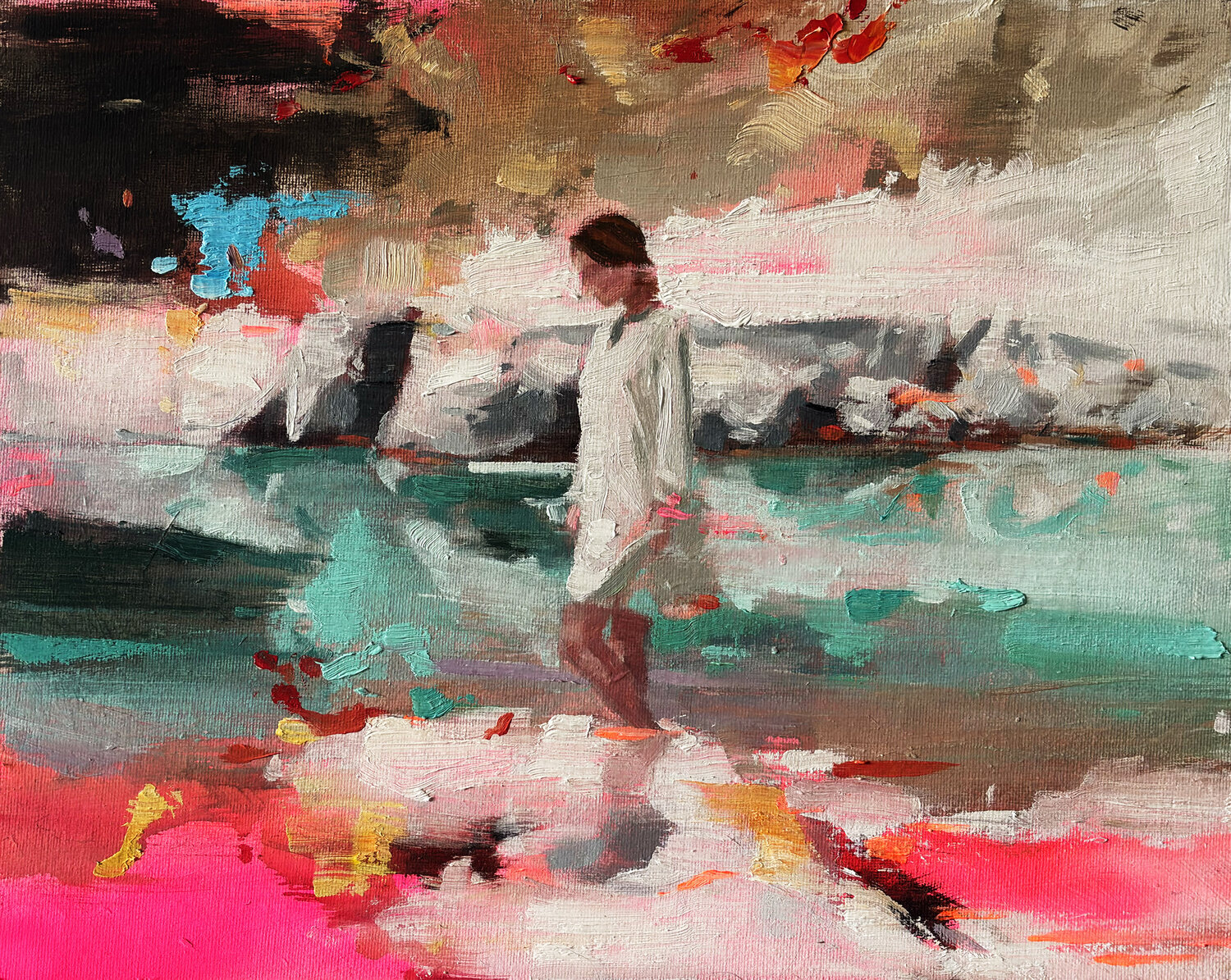 Figure at the Edge Carlos Milanés Original painting for sale