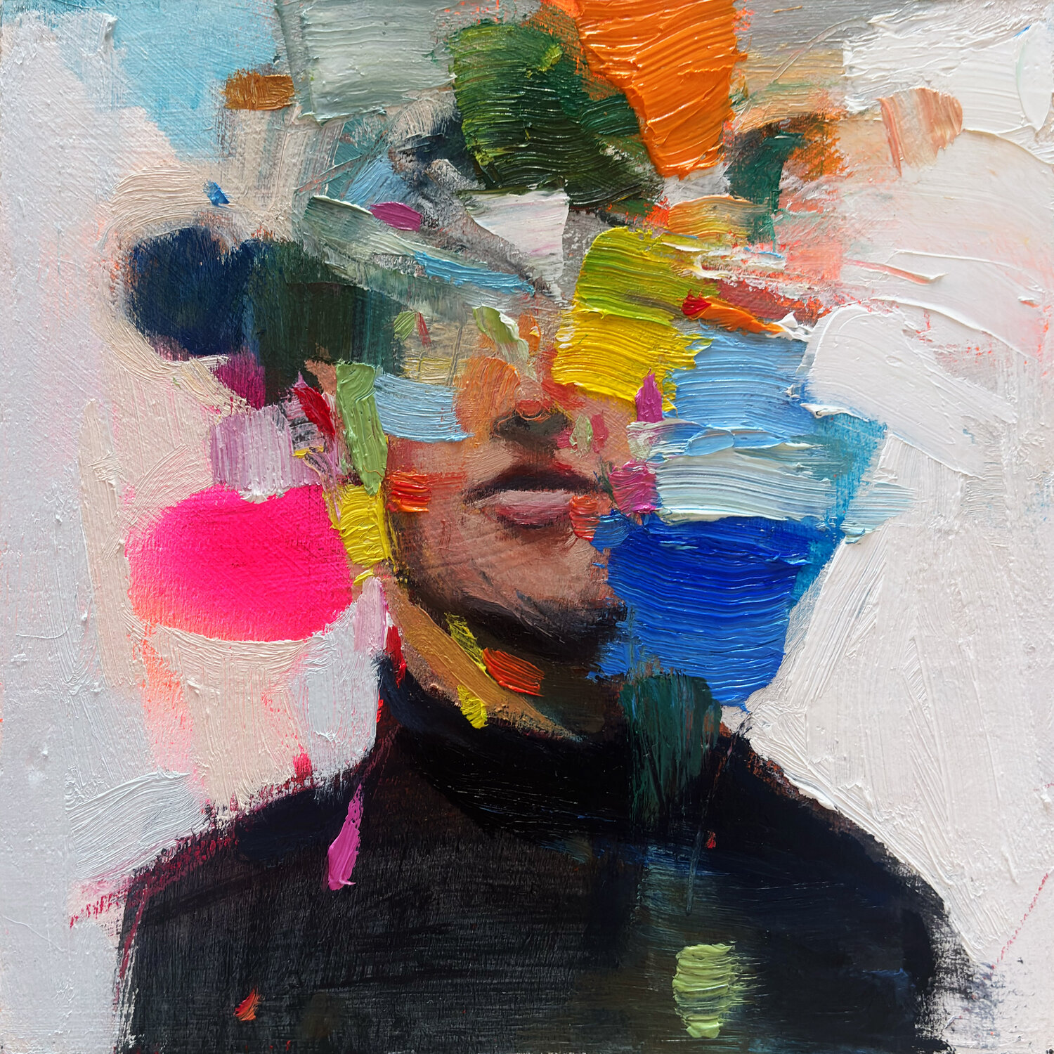 Hidden faces II Carlos Milanés Original painting for sale