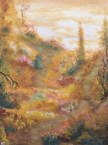 The  Light on the Hill by Anette Thorup Hansen, Painting for Sale on Select
