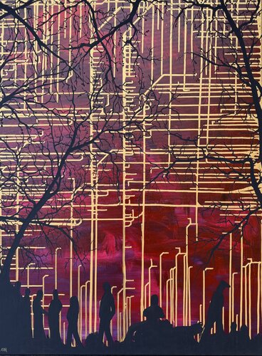 Beneath the buzz of the City by Anette Thorup Hansen, Painting for Sale on Select