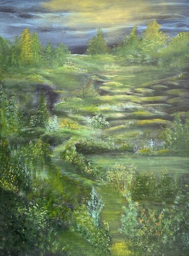 The Green Walk by Anette Thorup Hansen, Painting for Sale on Select