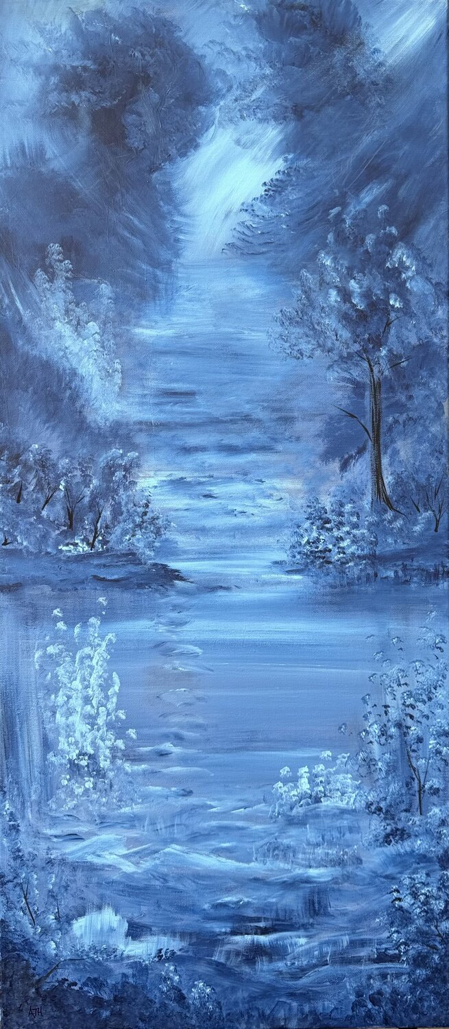Walking in Moonlight Anette Thorup Hansen Original painting for sale