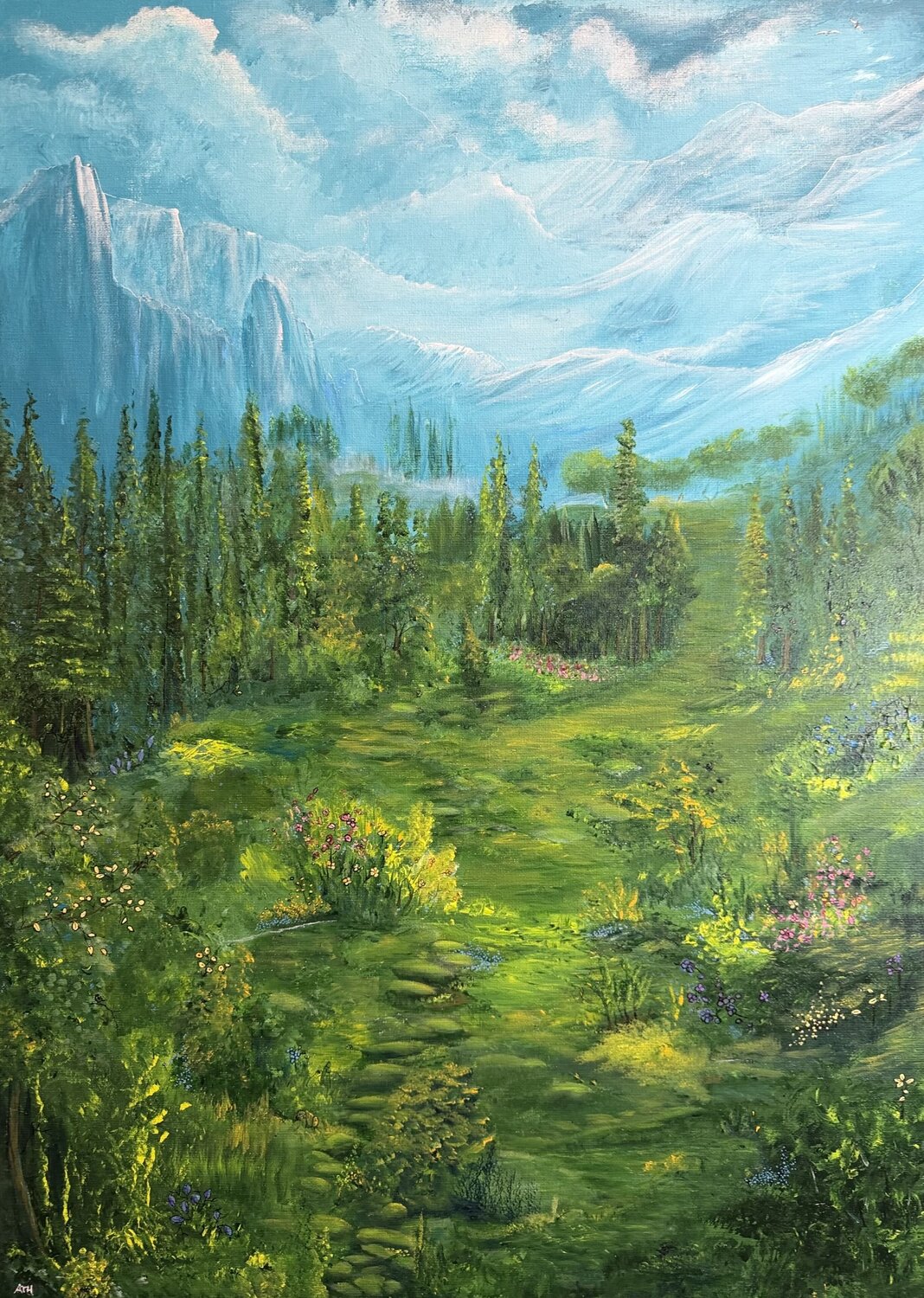 A Fresh View into the Valley of the Absolute Anette Thorup Hansen Original painting for sale