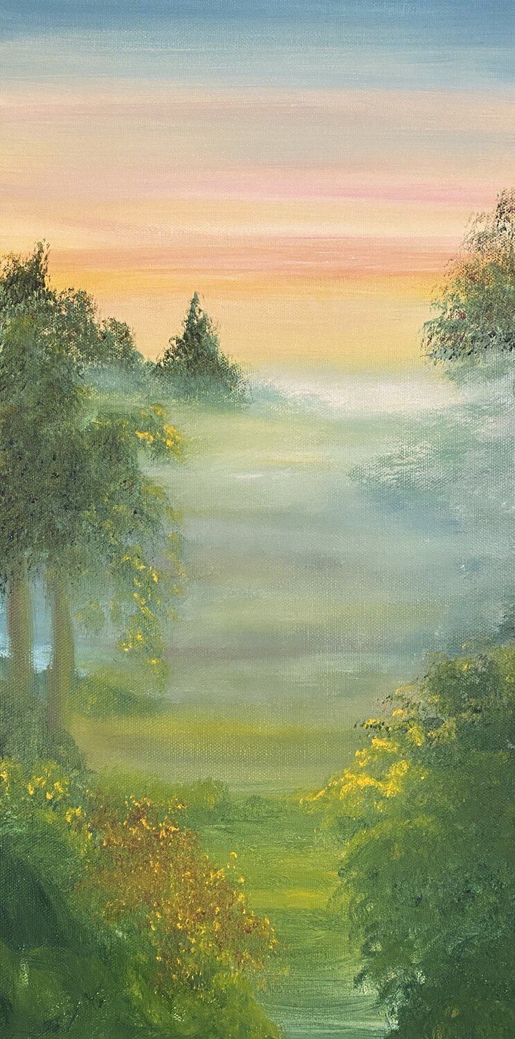 Misty Morning Walk Anette Thorup Hansen Original painting for sale