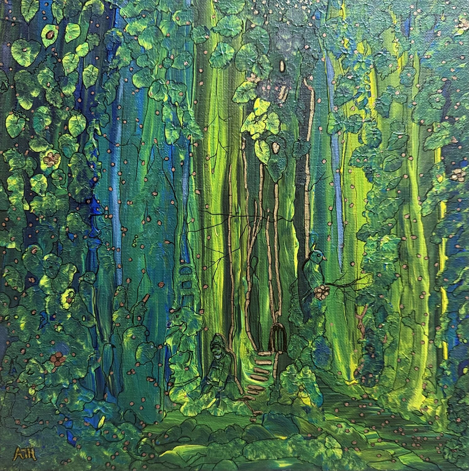 A lazy afternoon in the woods Anette Thorup Hansen Original painting for sale