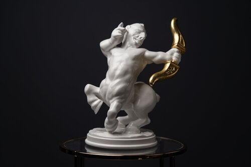 Untamed Sagittarius Zodiac Sign White&Gold Collection by Valeria Anton, Sculpture for Sale on Select