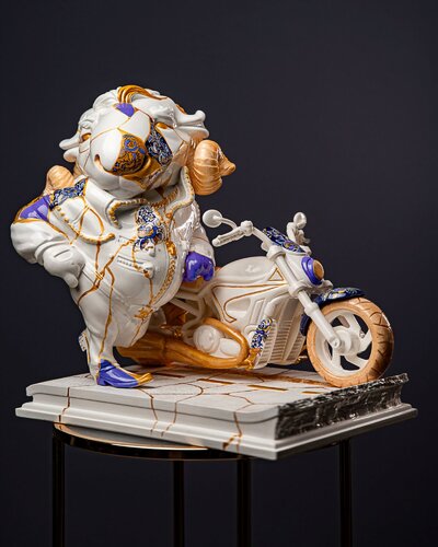 Aries   Zodiac Sign Kintsugi Collection by Valeria Anton, Sculpture for Sale on Select