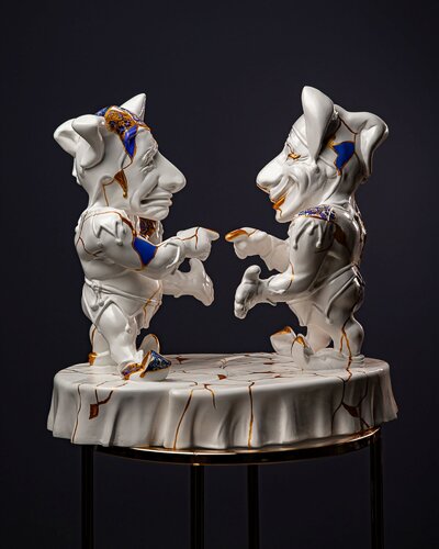 Gemini  Zodiac Sign  Kintsugi Collection by Valeria Anton, Sculpture for Sale on Select