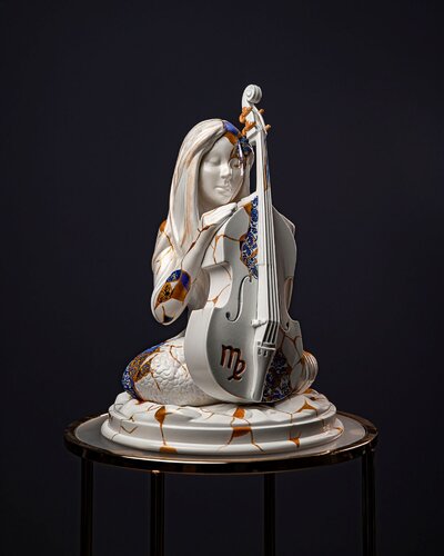 Virgo Zodiac Sign Kintsugi Collection by Valeria Anton, Sculpture for Sale on Select