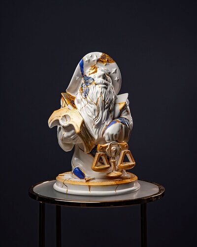 Libra  Zodiac Sign Kintsugi Collection by Valeria Anton, Sculpture for Sale on Select