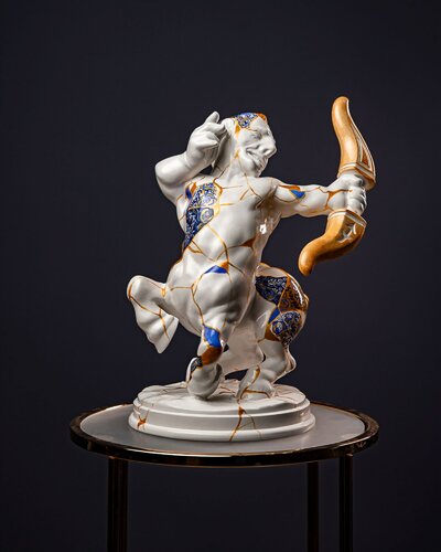 Sagittarius Zodiac Sign Kintsugi Collection by Valeria Anton, Sculpture for Sale on Select