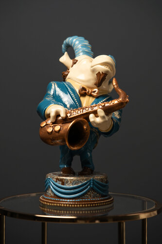 Capricorn Zodiac Sign Blue Masquerade Collection by Valeria Anton, Sculpture for Sale on Select
