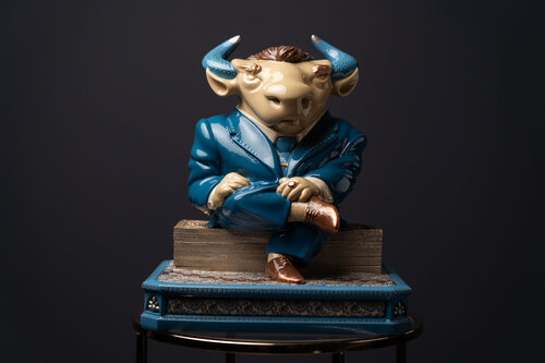 Taurus  Blue Masquerade  Collection by Valeria Anton, Sculpture for Sale on Select