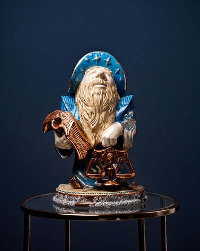 Libra  Blue Masquerade Collection by Valeria Anton, Sculpture for Sale on Select