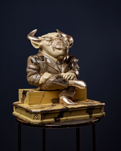 Taurus  Zodiac Sign  Terra Collection by Valeria Anton, Sculpture for Sale on Select