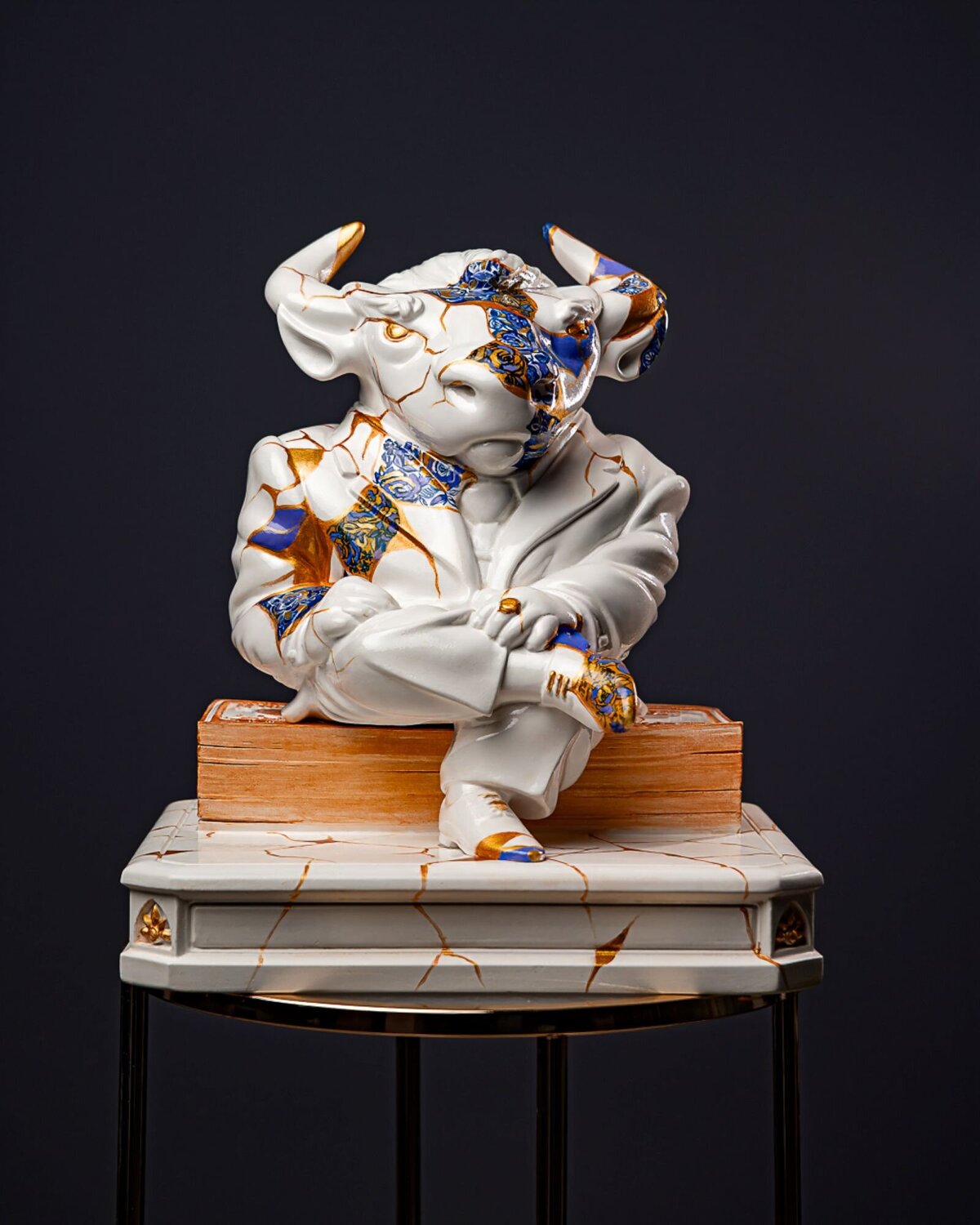 Taurus  Zodiac Sign  Kintsugi Collection Valeria Anton Sculpture for sale