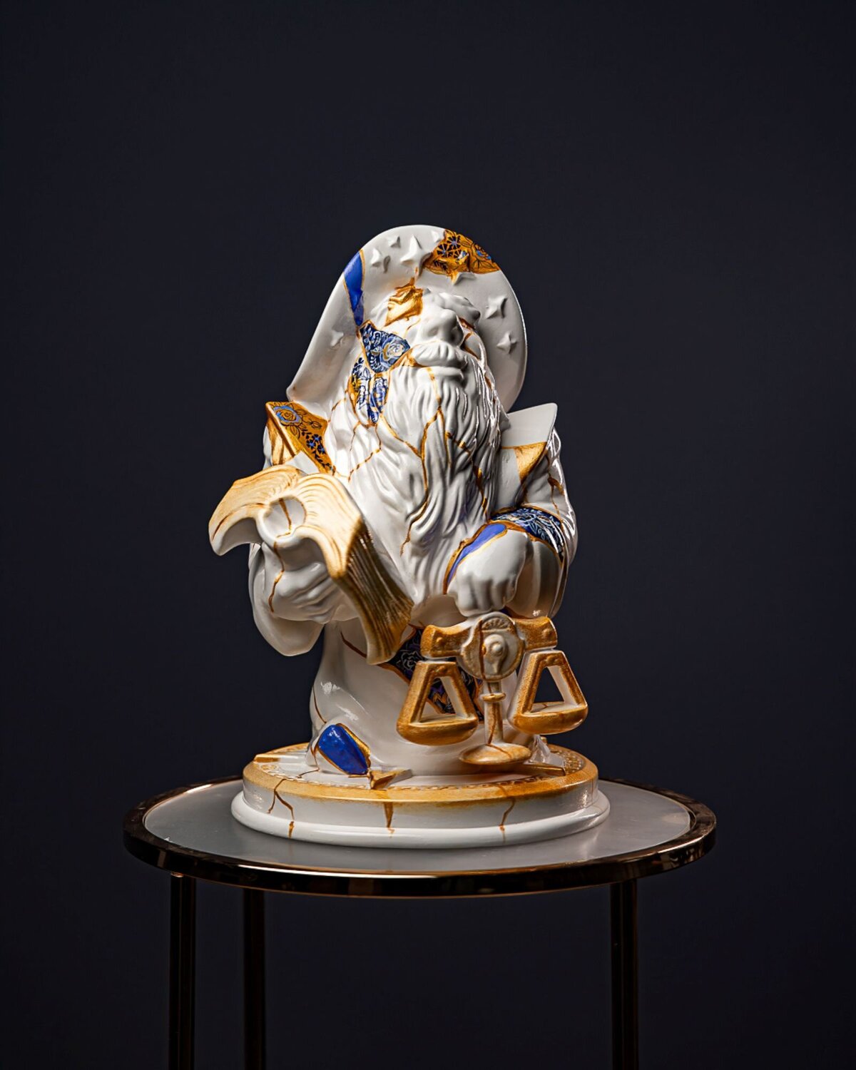 Libra  Zodiac Sign Kintsugi Collection Valeria Anton Sculpture for sale