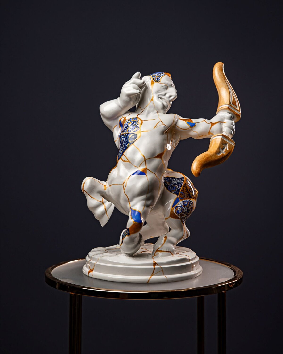 Sagittarius Zodiac Sign Kintsugi Collection Valeria Anton Sculpture for sale