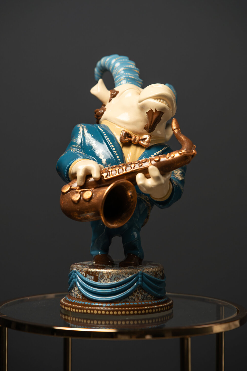 Capricorn Zodiac Sign Blue Masquerade Collection Valeria Anton Sculpture for sale
