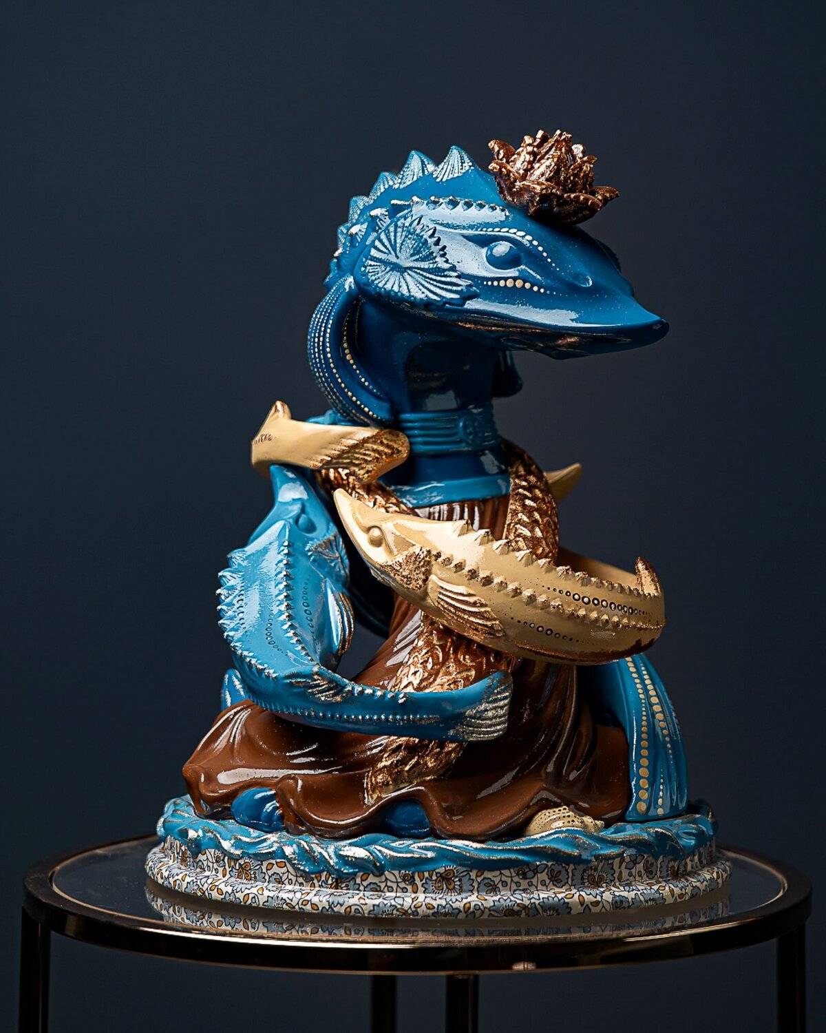 Pisces – Blue Masquerade Valeria Anton Sculpture for sale