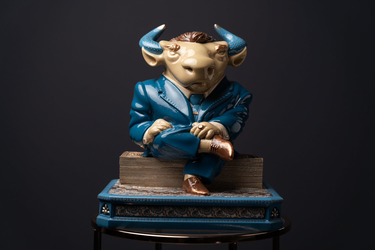 Taurus  Blue Masquerade  Collection Valeria Anton Sculpture for sale