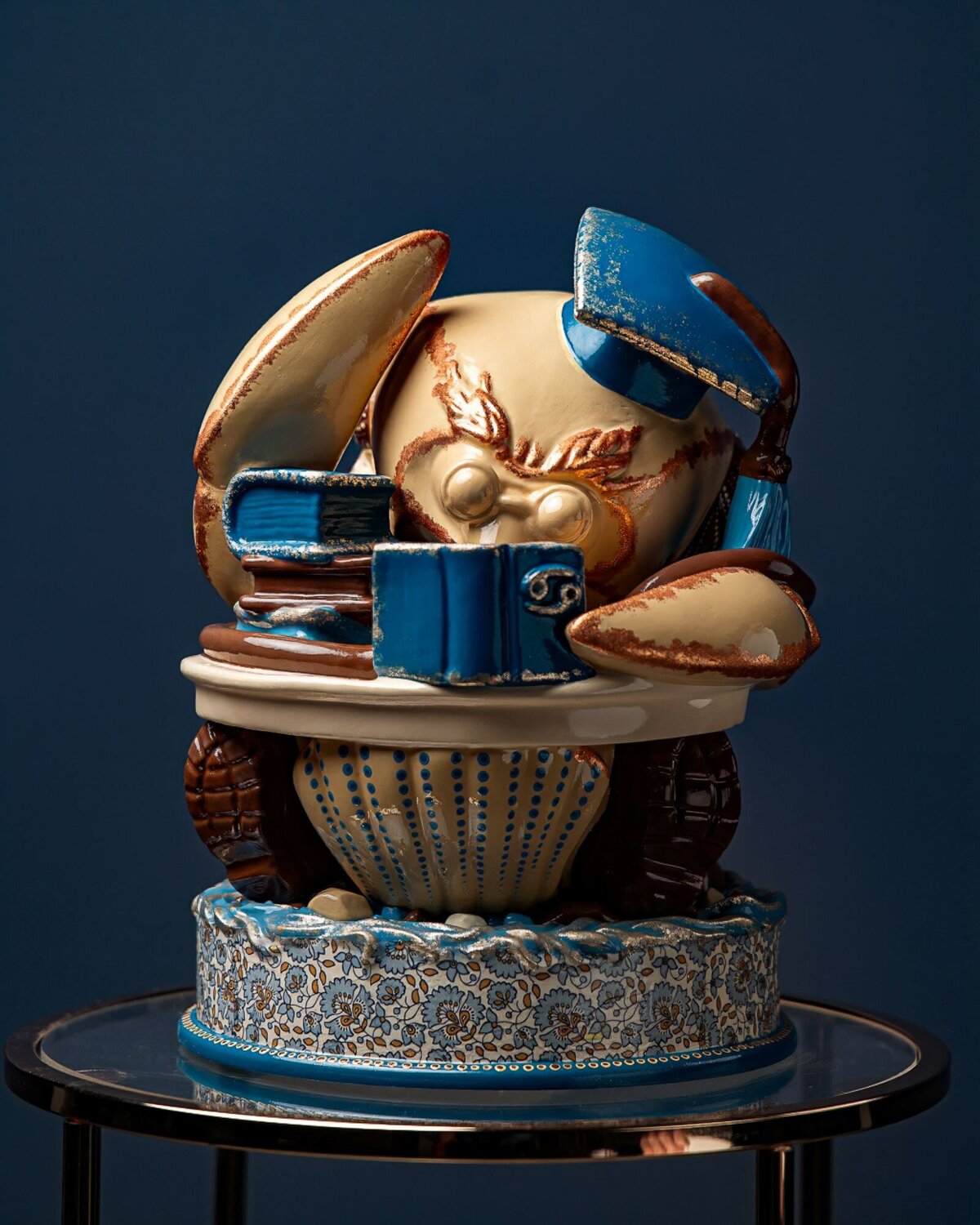 Cancer  Blue Masquerade Collection Valeria Anton Sculpture for sale