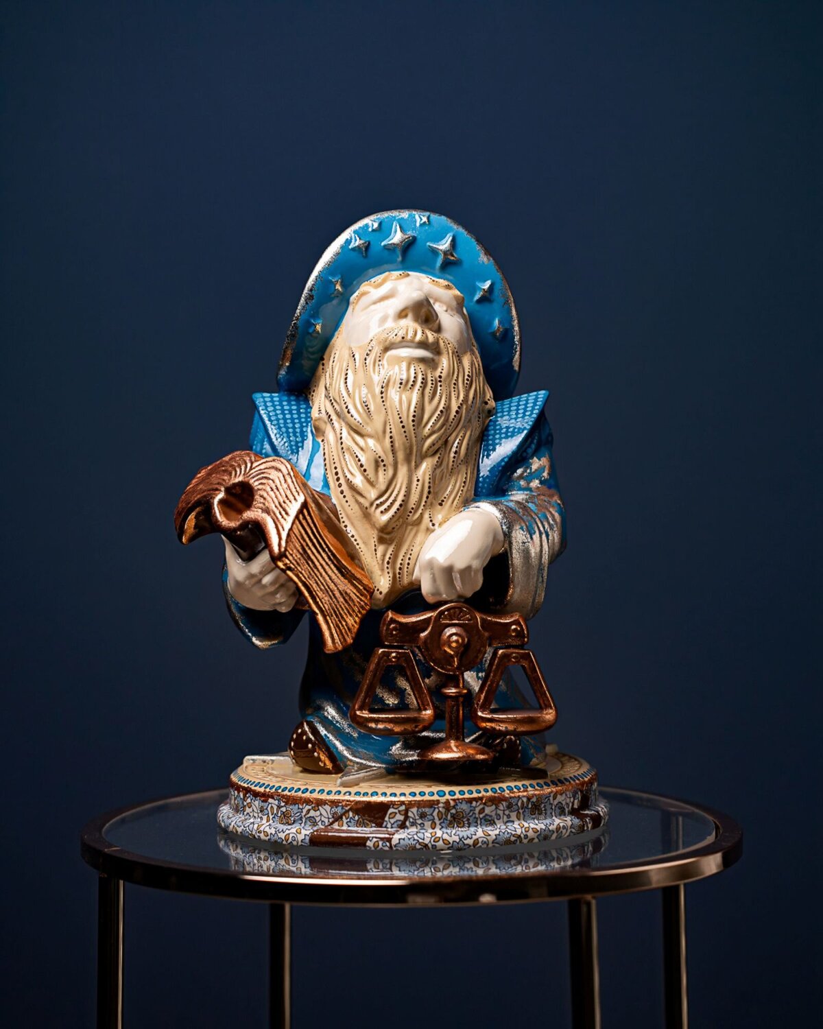 Libra  Blue Masquerade Collection Valeria Anton Sculpture for sale