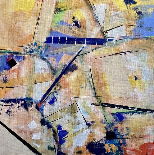 Fault Lines Blue by Don Wunderlee, Painting for Sale on Select