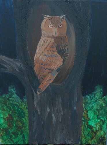 Uhu by Eliane Hofer, Painting for Sale on Select
