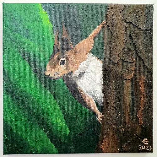 Herr Eichhorn by Eliane Hofer, Painting for Sale on Select