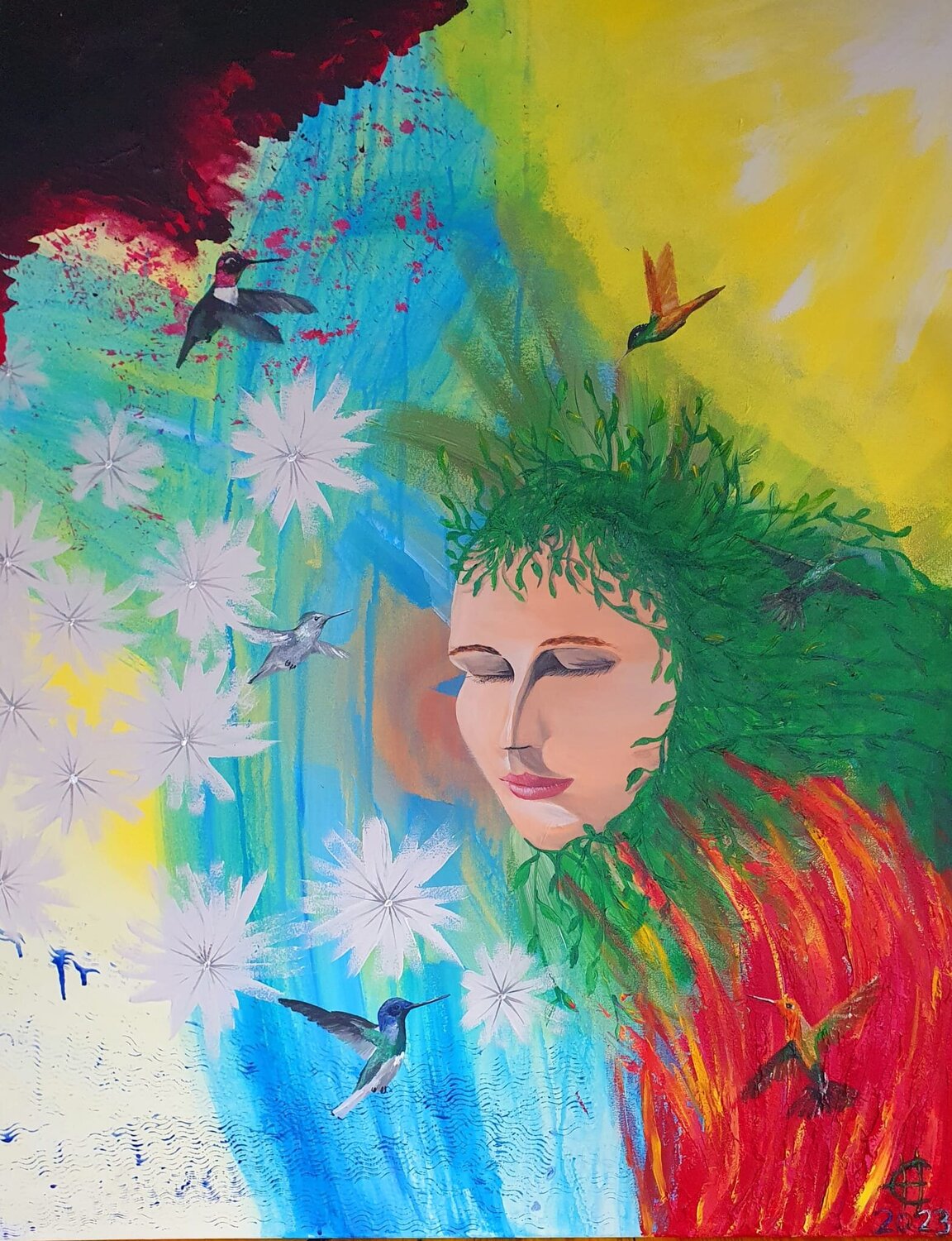 Gedanken wie Kolibris Eliane Hofer Original painting for sale