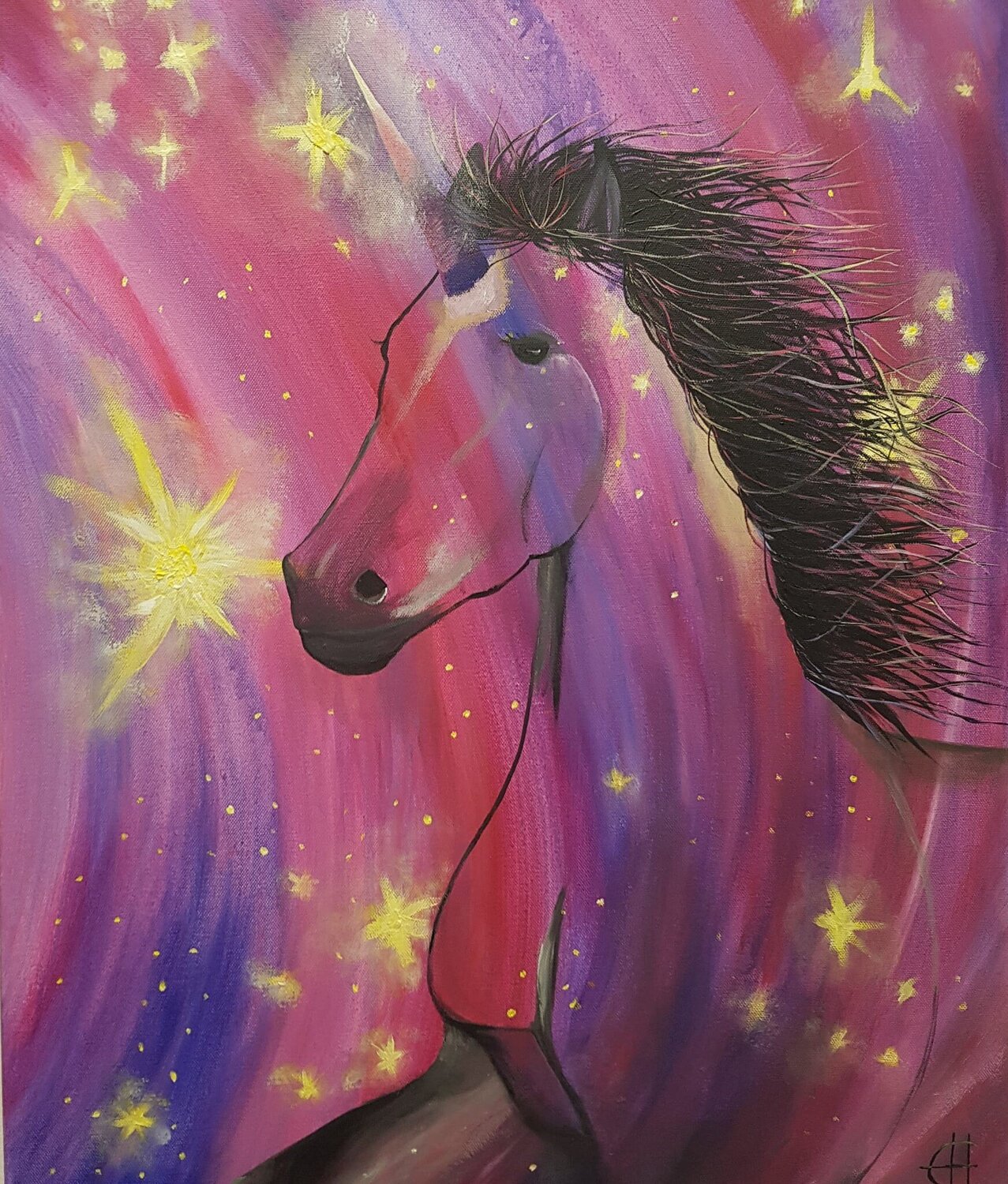 Einhorn Eliane Hofer Original painting for sale