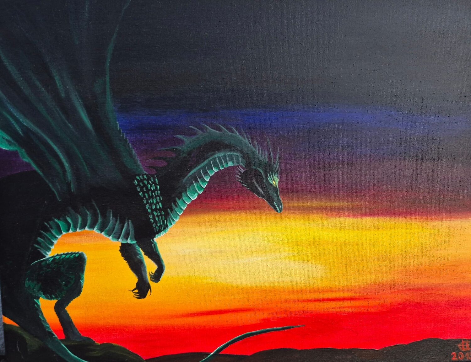 Feirge im Abendrot Eliane Hofer Original painting for sale