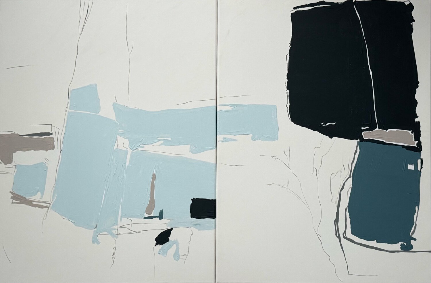 Diptych The Space Between Two States Daria Vergina Original painting for sale