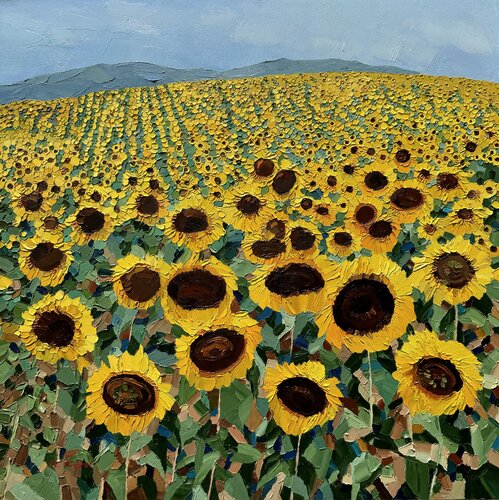 Golden hill by Ulyana Korol, Painting for Sale on Select