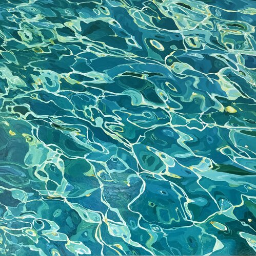 Liquid emerald by Ulyana Korol, Painting for Sale on Select