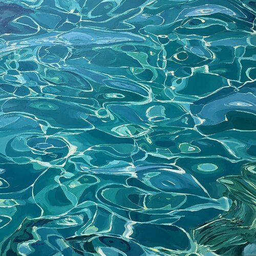 Liquid turquoise by Ulyana Korol, Painting for Sale on Select