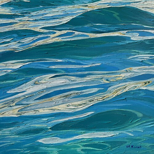 Golden glimmers by Ulyana Korol, Painting for Sale on Select