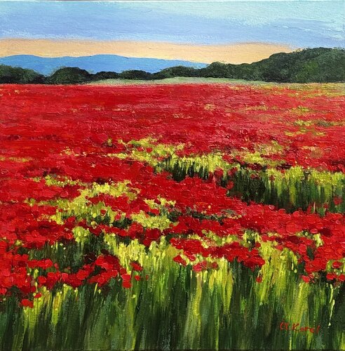Scarlet fervor by Ulyana Korol, Painting for Sale on Select