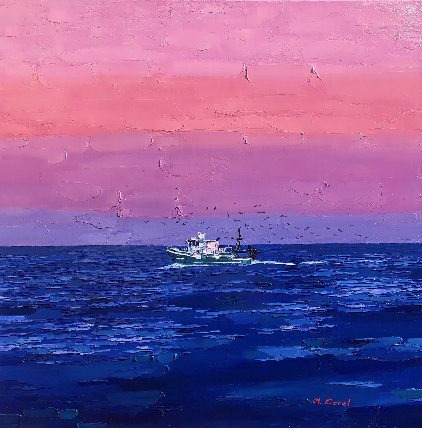 Great catch Ulyana Korol Original painting for sale